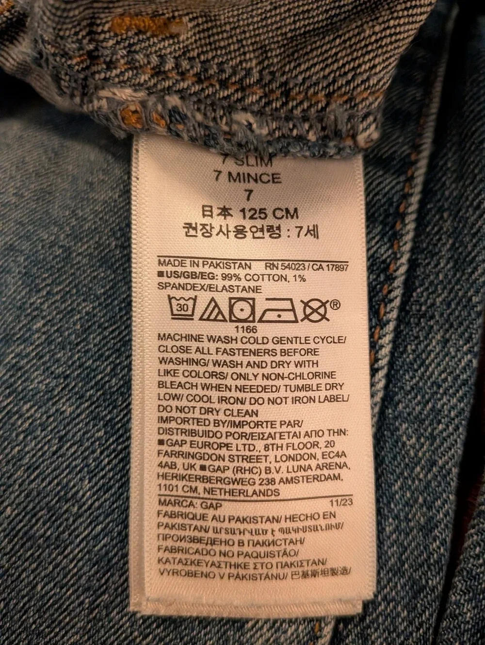Gap Kids 7 Slim Boot Low Rise Jeans